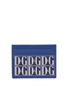 Matchesfashion.com Dolce & Gabbana - Vintage Style Logo Print Leather Cardholder - Mens - Navy