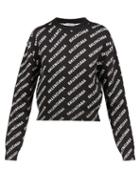 Balenciaga - Logo-jacquard Sweater - Womens - Black