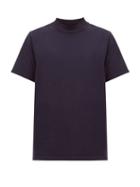 Matchesfashion.com Les Tien - High Neck Cotton Jersey T Shirt - Womens - Navy
