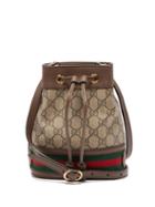 Matchesfashion.com Gucci - Ophidia Mini Gg & Web Stripe Canvas Bucket Bag - Womens - Grey Multi