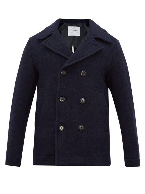 Matchesfashion.com President's - Hitch P's Rubberised Logo Peacoat - Mens - Navy