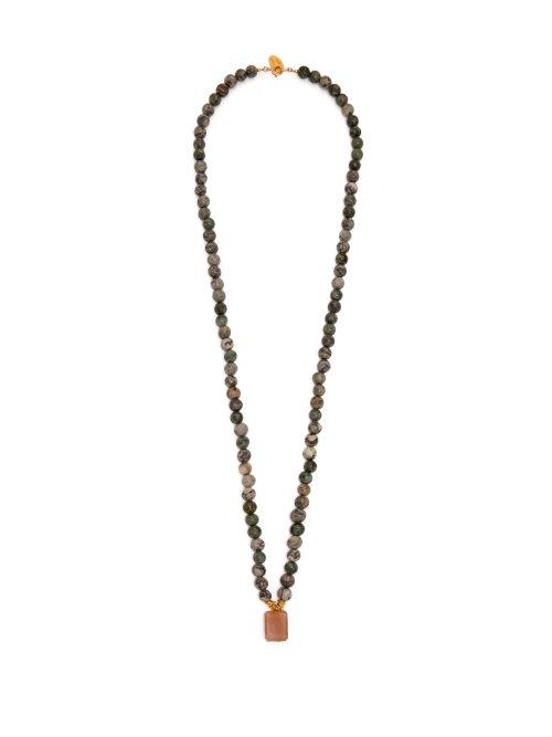 Matchesfashion.com Elise Tsikis - Parral Beaded Necklace - Womens - Green