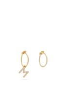 Matchesfashion.com Theodora Warre - Mismatched M Charm Gold Plated Hoop Earrings - Womens - Gold