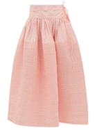 Matchesfashion.com Horror Vacui - Toga Swiss-dot Cotton Skirt - Womens - Pink