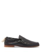 Matchesfashion.com Loewe - Logo-tab Leather Loafers - Mens - Black