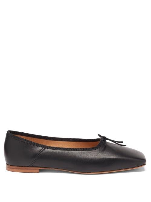Matchesfashion.com Mansur Gavriel - Dream Square-toe Leather Ballerina Flats - Womens - Black