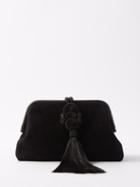 Serena Uziyel - Alessa Suede Tassel Clutch - Womens - Black