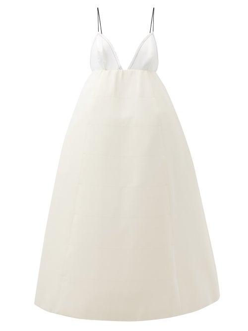 Khaite - Oma Faille A-line Dress - Womens - Cream