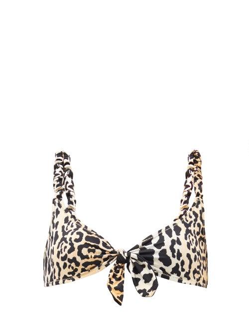 Matchesfashion.com Reina Olga - Luca Knotted Leopard-print Bikini Top - Womens - Leopard