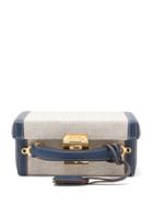 Matchesfashion.com Mark Cross - Grace Small Canvas And Leather Cross-body Bag - Womens - Navy Multi