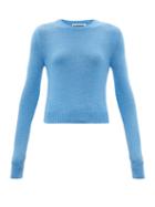 Ladies Rtw Jil Sander - Crew-neck Wool Sweater - Womens - Blue