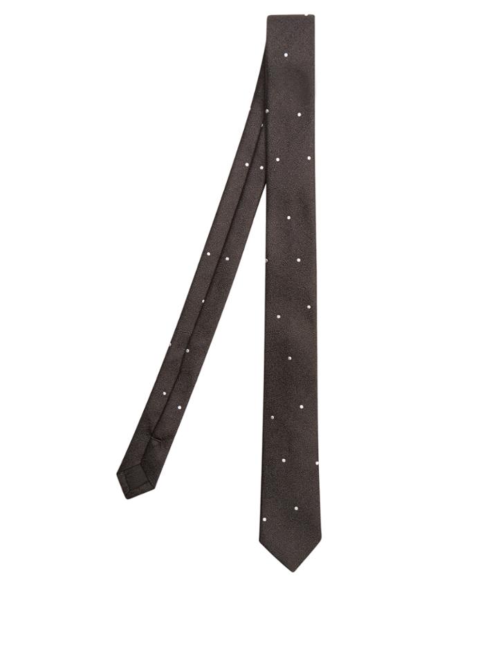 Saint Laurent Polka-dot Jacquard Silk Tie