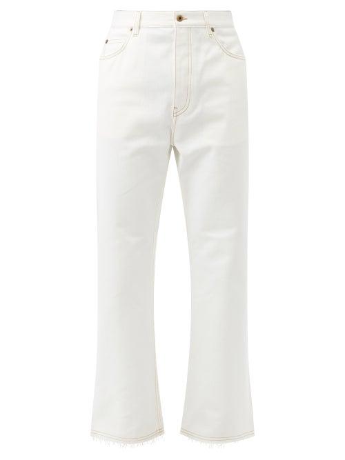 Loewe Paula's Ibiza - Raw-edge Bootcut Jeans - Mens - White