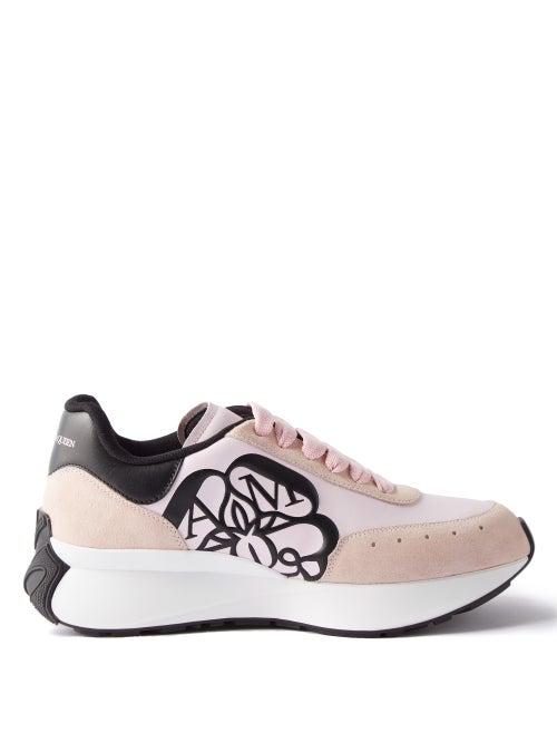 Alexander Mcqueen - Sprint Runner Logo-embossed Leather Trainers - Womens - Pink