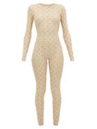 Matchesfashion.com Marine Serre - Reflective Moon Print Jumpsuit - Womens - Beige