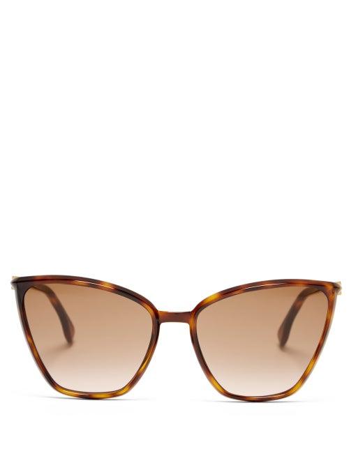 Matchesfashion.com Fendi - Baguette Cat-eye Acetate Sunglasses - Womens - Brown