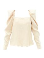 Matchesfashion.com Johanna Ortiz - Grass Like Sand Crinkled-crepe Top - Womens - Cream