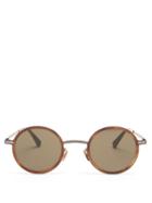 Matchesfashion.com Mykita - Eetu Round Metal & Acetate Sunglasses - Mens - Brown