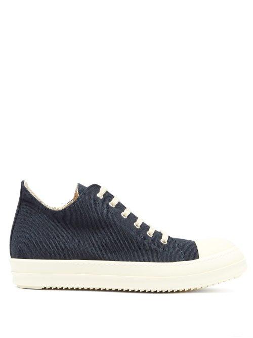Matchesfashion.com Rick Owens Drkshdw - Geobasket Low Top Canvas Trainers - Mens - Navy