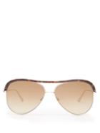 Matchesfashion.com Tom Ford Eyewear - Aviator Frame Metal Sunglasses - Womens - Brown Multi