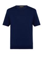 Matchesfashion.com Berluti - Knitted Wool Crew Neck T Shirt - Mens - Blue