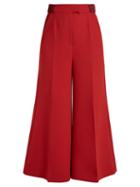 Matchesfashion.com Roksanda - Tamako Wide Leg Cropped Trousers - Womens - Red