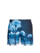 Matchesfashion.com Orlebar Brown - Bulldog Photographic Print Swim Shorts - Mens - Green Multi