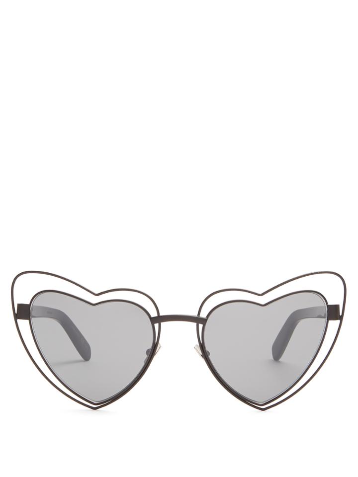 Saint Laurent Loulou Heart-shaped Metal Sunglasses