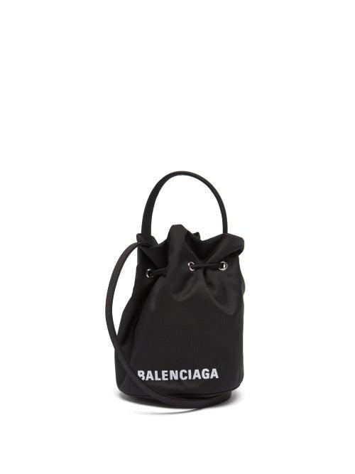 Balenciaga - Wheel Xs Canvas Bucket Bag - Womens - Black
