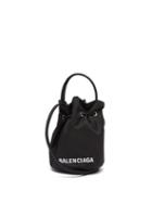 Balenciaga - Wheel Xs Canvas Bucket Bag - Womens - Black