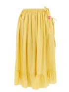 Horror Vacui - Fiona Tucked Cotton-poplin Midi Skirt - Womens - Yellow
