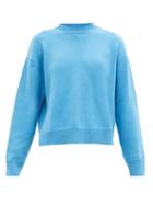 Matchesfashion.com Valentino - Dropped-sleeve Cashmere Sweater - Womens - Light Blue
