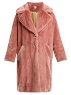 Matchesfashion.com Shrimps - Eamon Crystal Buttoned Faux Fur Coat - Womens - Pink