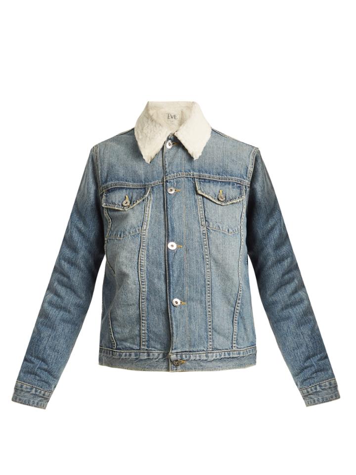 Eve Denim Sophia Faux-shearling Lined Denim Jacket