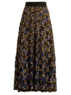 Matchesfashion.com Altuzarra - Villotta Sequin Embellished Silk Skirt - Womens - Navy Multi