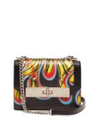 Matchesfashion.com Prada - Banana And Flame Print Leather Shoulder Bag - Womens - Yellow Multi