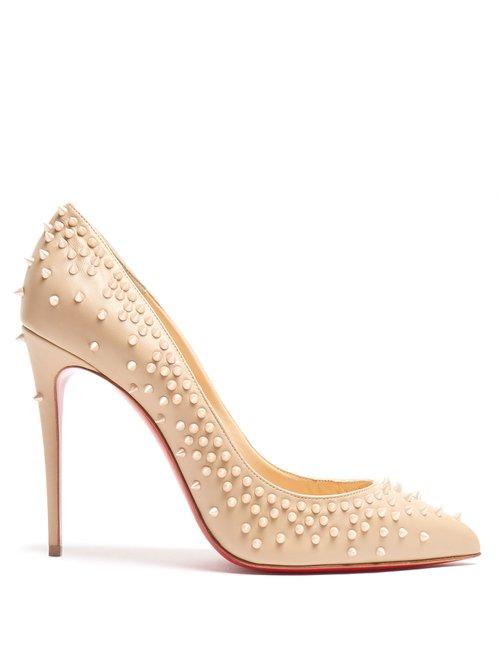 Matchesfashion.com Christian Louboutin - Escarpic 100 Embellished Leather Pumps - Womens - Nude Multi