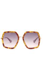 Gucci Oversized Hexagon-frame Sunglasses
