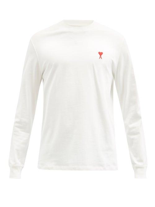Matchesfashion.com Ami - Ami De Caur-logo Cotton-jersey T-shirt - Mens - White