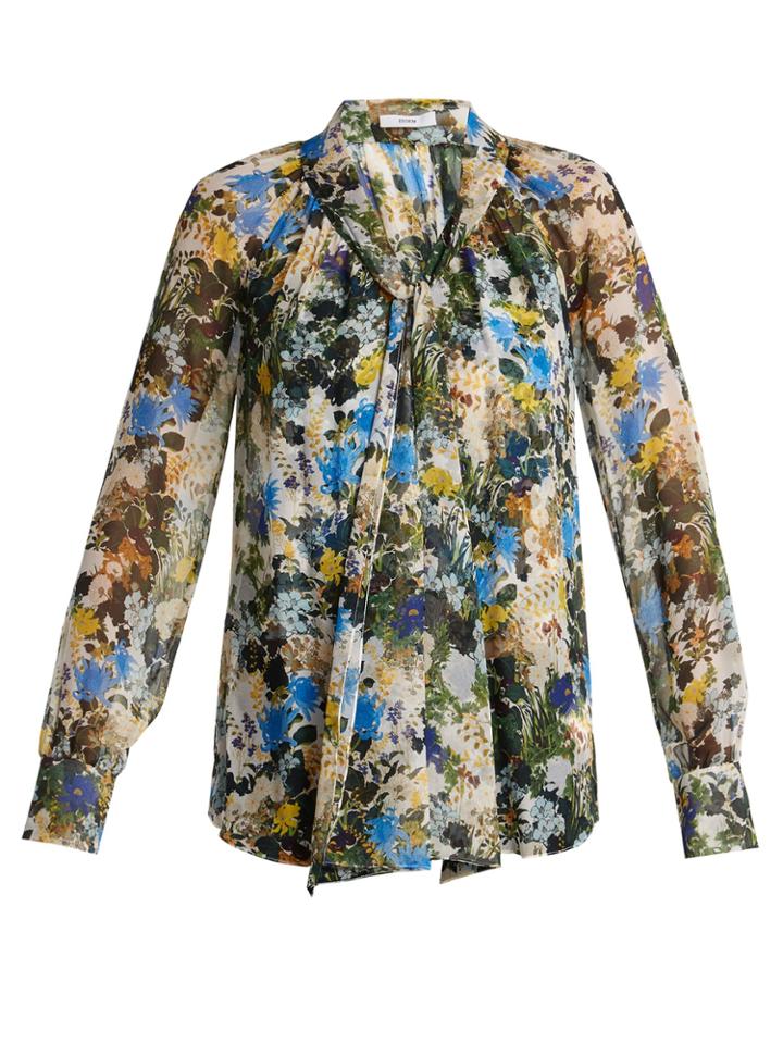 Erdem Rosabel Mariko-meadow Silk Blouse
