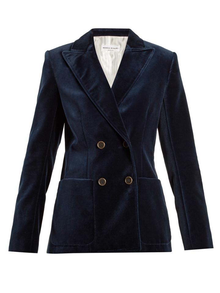 Sonia Rykiel Double-breasted Cotton-velvet Jacket