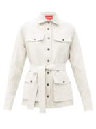Matchesfashion.com Art School - Belted Linen Jacket - Womens - Beige