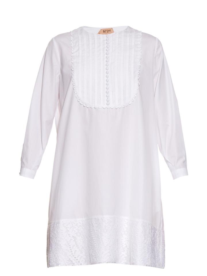 No. 21 Lace Trimmed Cotton-poplin Dress