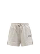 Ladies Rtw Ganni - Software Cotton-blend Jersey Shorts - Womens - Grey