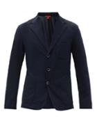 Matchesfashion.com Barena Venezia - Patch-pocket Cotton-jersey Blazer - Mens - Navy