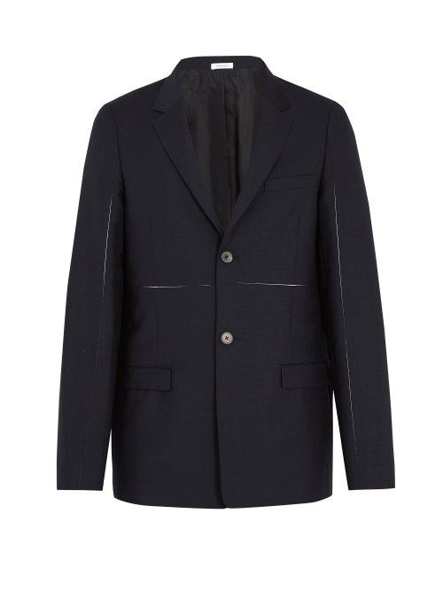 Matchesfashion.com Jil Sander - Exposed Seam Panelled Wool And Mohair Blend Blazer - Mens - Dark Navy