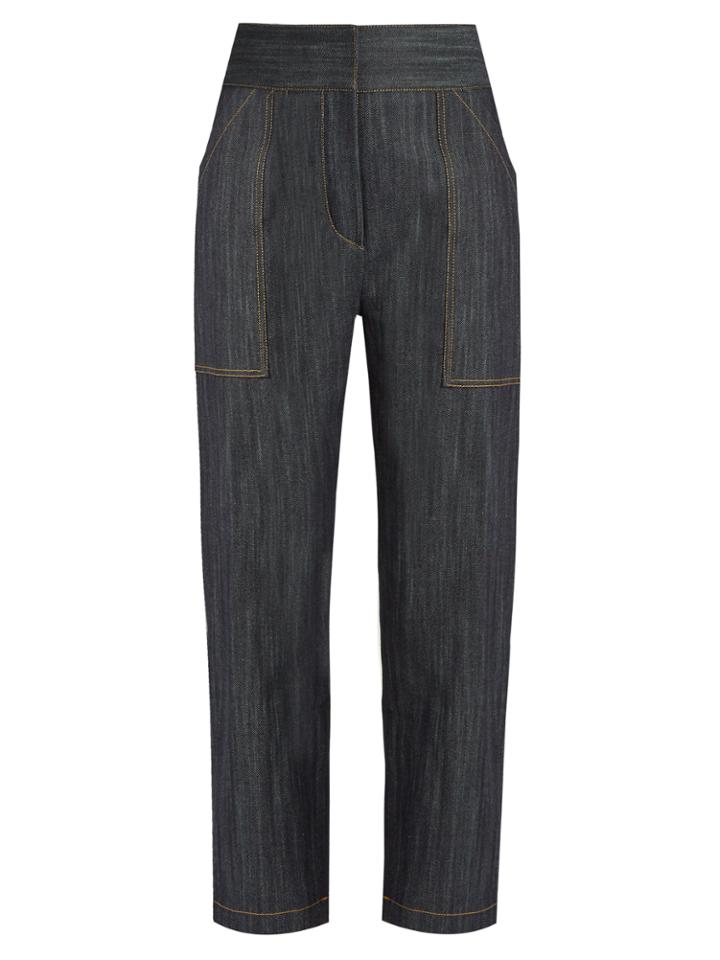 Adam Lippes High-rise Tapered-leg Jeans
