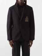 Dolce & Gabbana - Sicilia-fit Logo-appliqu Wool-blend Suit Jacket - Mens - Black