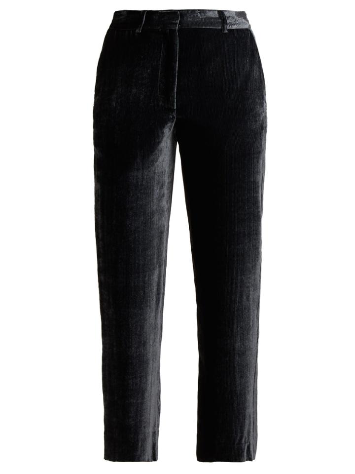 Sies Marjan Willa Cropped Silk-blend Velvet Trousers