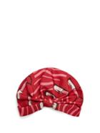 Matchesfashion.com Valentino - Lipstick Print Silk Faille Turban Hat - Womens - Red